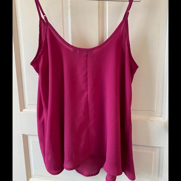 Pink Flowy Cami with Adjustable Straps - Picture 3 of 6